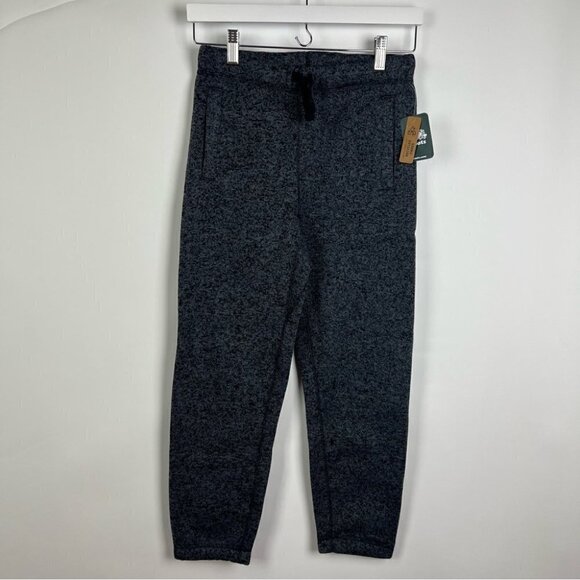 🩷 Roots, Kids Sweater Fleece Slim Sweatpants. Color: Black Pepper. Size: 10. NWT - Picture 2 of 13